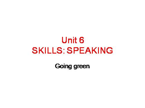 Unit 6. Global warming. Lesson 4. Speaking