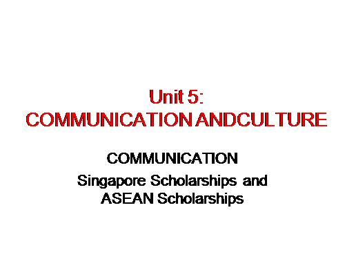Unit 5. Being part of Asean. Lesson 7. Communication and culture