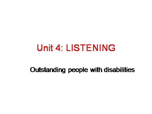 Unit 4. Caring for those in need. Lesson 5. Listening
