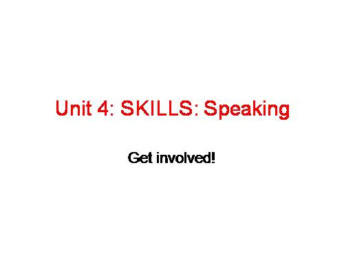 Unit 4. Caring for those in need. Lesson 4. Speaking