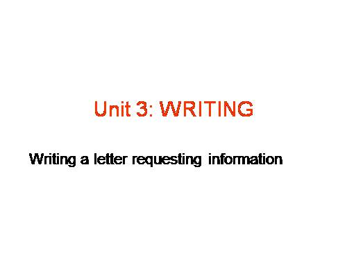 Unit 3. Becoming independent. Lesson 6. Writing