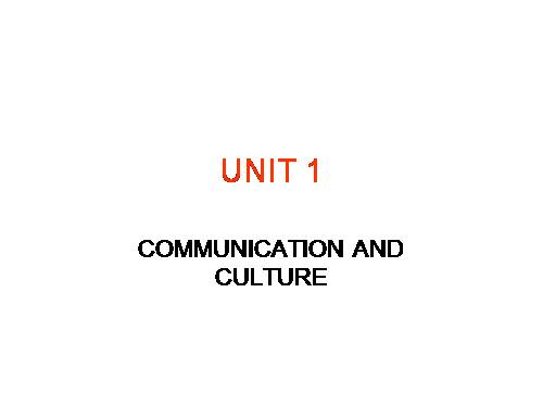 Unit 1. The generation gap. Lesson 7. Communication and culture