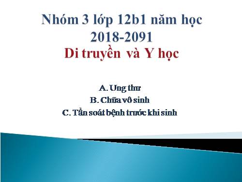 Bài 21. Di truyền y học