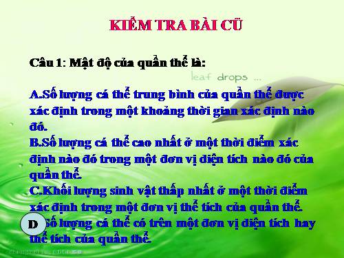 Bài 38. Các đặc trưng cơ bản của quần thể sinh vật (tiếp theo)