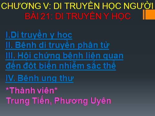 Bài 21. Di truyền y học