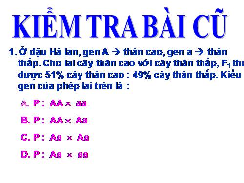 Bài 8. Quy luật Menđen: Quy luật phân li