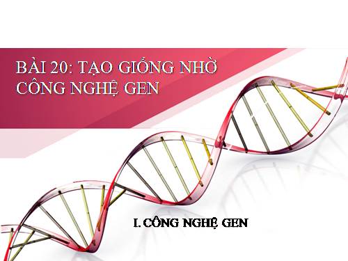 Bài 20. Tạo giống nhờ công nghệ gen