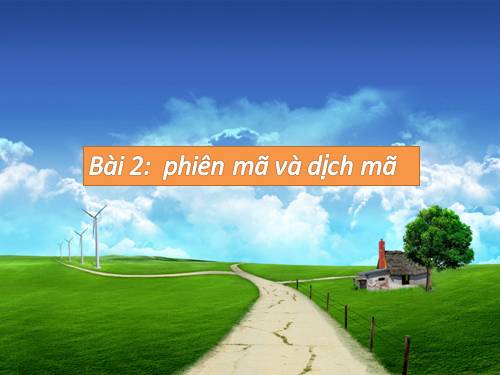 Bài 2. Phiên mã và dịch mã