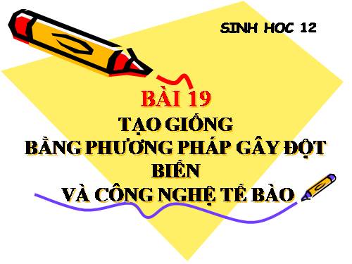 Bài 19. Tạo giống bằng phương pháp gây đột biến và công nghệ tế bào