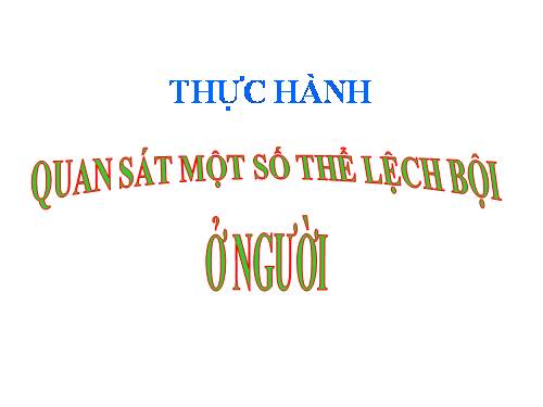 Thưc Hanh : Một số thể lệch bội trên người