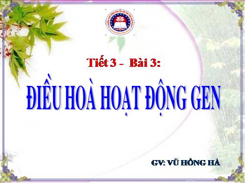 Bài 3. Điều hoà hoạt động gen