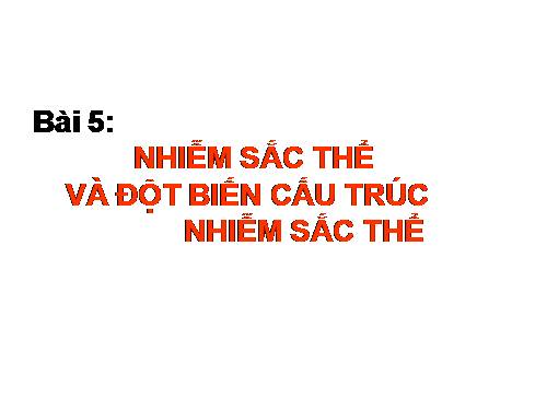 Bài 5. Nhiễm sắc thể và đột biến cấu trúc nhiễm sắc thể