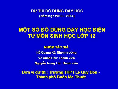 ĐDDH số 6: Hình thanh loài = CL ST