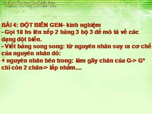 Bài 4. Đột biến gen