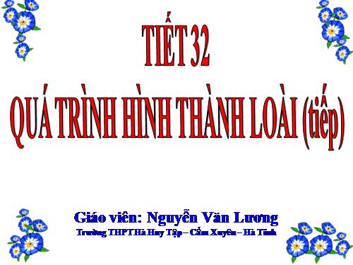 Bài 30. Quá trình hình thành loài (tiếp theo)