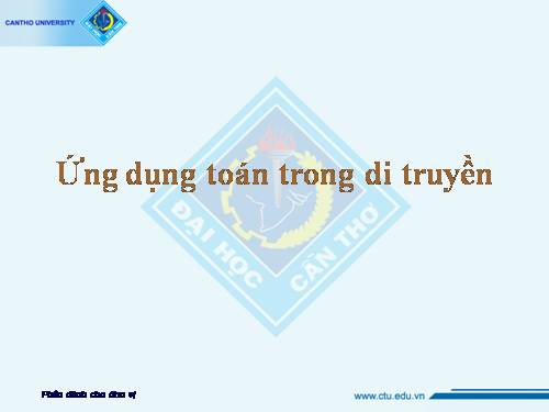 Ứng dụng toán trong di truyền