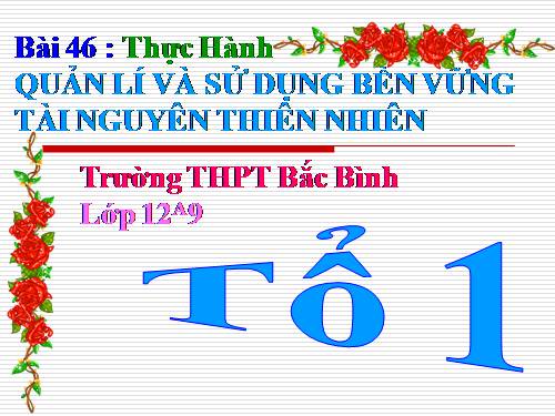 Bài 46. Thực hành: Quản lí và sử dụng bền vững tài nguyên thiên nhiên