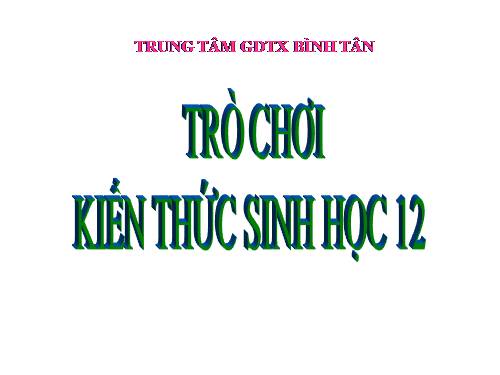 Trò chơi kến thức sinh học 12