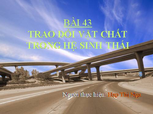 Bài 43. Trao đổi vật chất trong hệ sinh thái