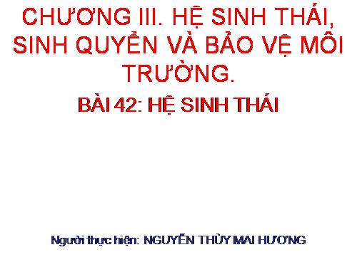 Bài 42. Hệ sinh thái