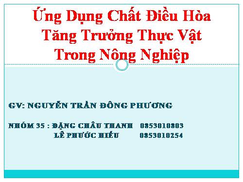 Chất điều hòa sinh trưởng thực vật