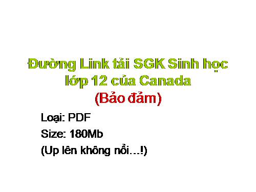 SGK Sinh học 12 Canada