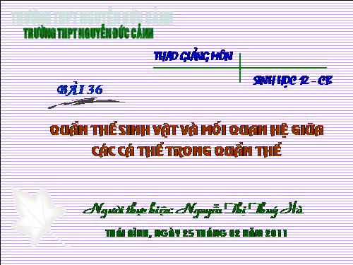 Bài 36. Quần thể sinh vật và mối quan hệ giữa các cá thể trong quần thể