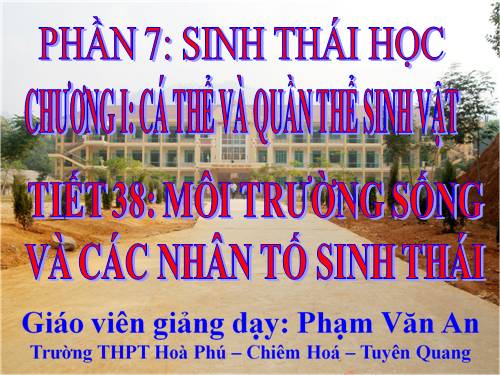 Bài 35. Môi trường sống và các nhân tố sinh thái