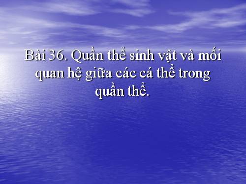 Bài 36. Quần thể sinh vật và mối quan hệ giữa các cá thể trong quần thể