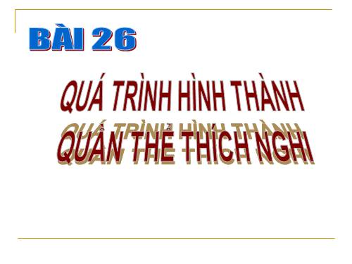 Bài 27. Quá trình hình thành quần thể thích nghi