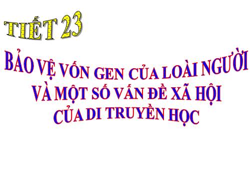 Bài 22. Bảo vệ vốn gen của loài người và một số vấn đề xã hội của di truyền học