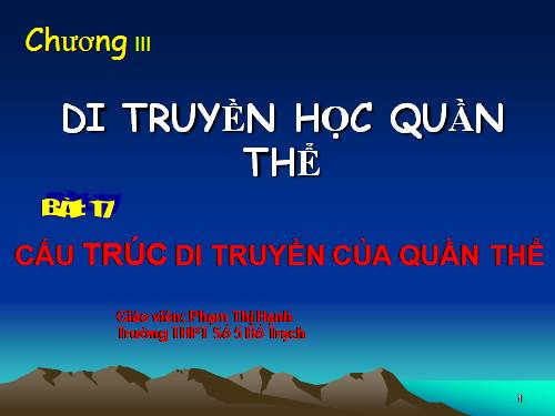 Bài 16. Cấu trúc di truyền của quần thể