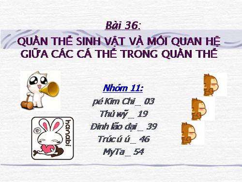 Bài 36. Quần thể sinh vật và mối quan hệ giữa các cá thể trong quần thể