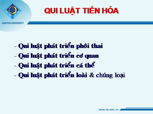 QUY LUẬT DI TRUYỀN VÀ TIẾN HÓA