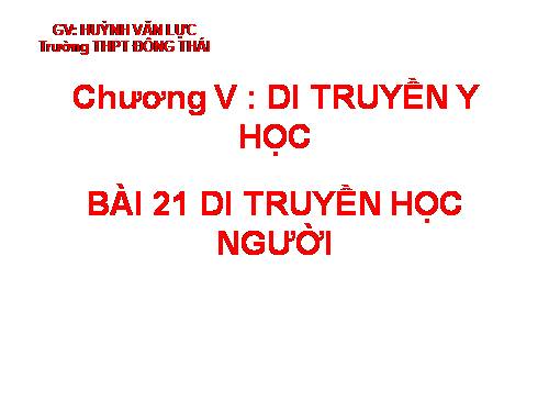 Bài 21. Di truyền y học