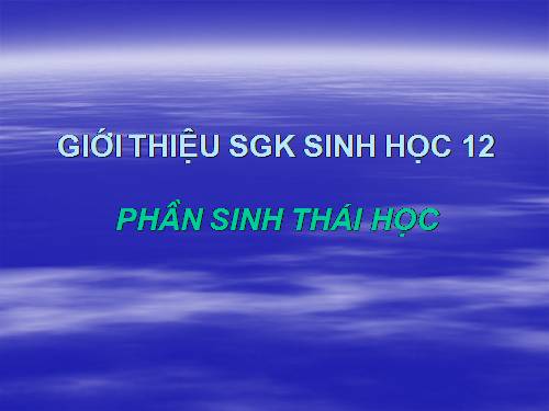 tom tắt chương trình sinh thái học (Hay)