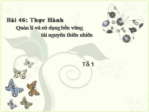 Bài 46. Thực hành: Quản lí và sử dụng bền vững tài nguyên thiên nhiên