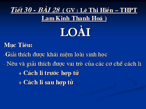 Bài 28. Loài