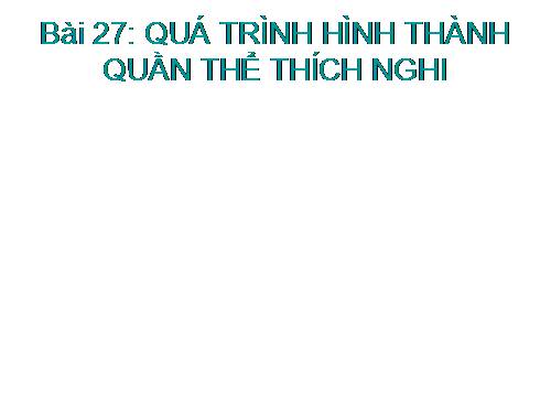 Bài 27. Quá trình hình thành quần thể thích nghi