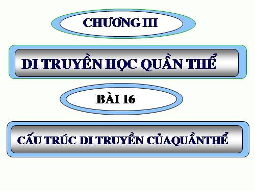 Bài 16. Cấu trúc di truyền của quần thể