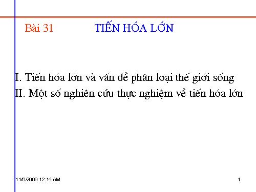 Bài 31. Tiến hoá lớn