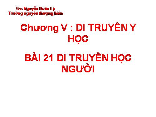 Bài 21. Di truyền y học