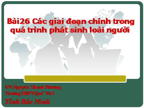 các giai đoạn phát sinh loài người