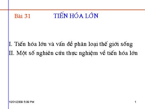 Bài 31. Tiến hoá lớn