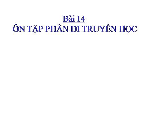 Bài 14 ôn tập phần di truyền