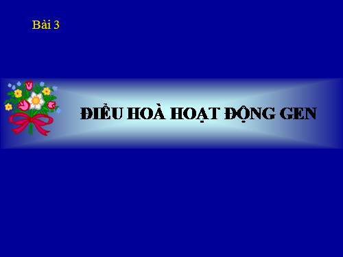 Bài 3. Điều hoà hoạt động gen