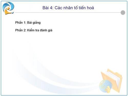 Si12. Các nhân tố tiến hóa