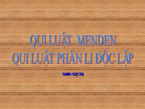 Bài 9. Quy luật Menđen: Quy luật phân li độc lập