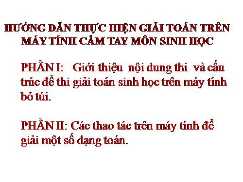 Máy tính bỏ túi trong dạy học sinh học