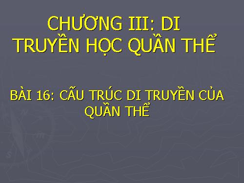 Bài 16. Cấu trúc di truyền của quần thể